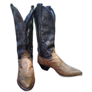 Men's Vintage Justin Exotic Lizard Iguana skin boots size 7.5 B